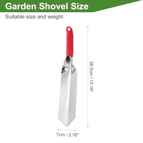 HARFINGTON Garden Hand Shovel 15.2 x 2.7 Stainless Steel Trowel Garden Tool for Digging Planting Transplanting, Red