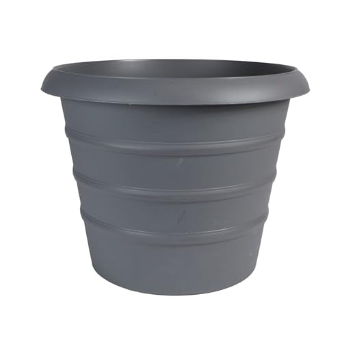 The HC Companies 20 Inch Marina Planter Lightweight Indoor Outdoor Plastic Plant Pot for Herbs and Flowers, Warm Gray - color: Warm Gray, size: 20"