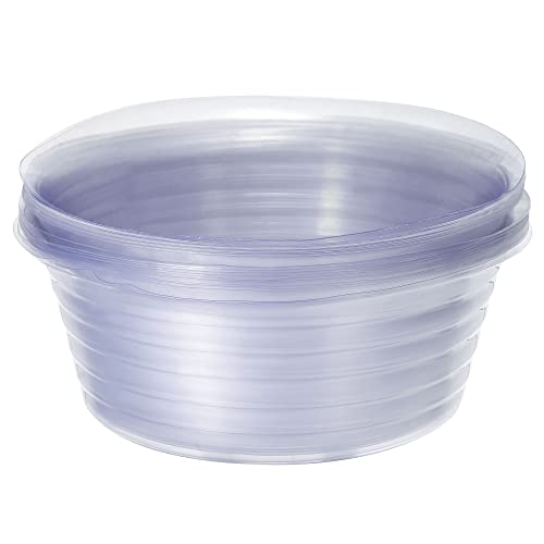 MECCANIXITY Plant Pot Saucer 9 Inch Plastic Round Flower Drip Tray for Indoor Outdoor, Clear Pack of 20 - size: 22.8x9cm