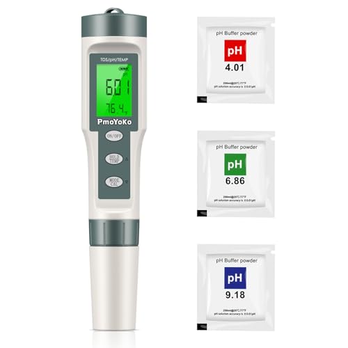 pH Meter, 3-in-1 TDS Meter Digital Water Tester with 0.01 High Precision
