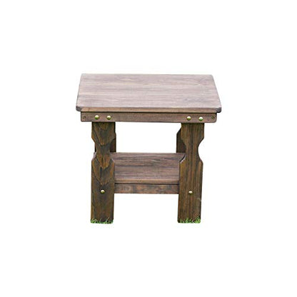 Amish Casual Heavy Duty Outdoor Wood End Table in Dark Walnut Stain - Quality Crafted in The USA from Treated Pine by Amish Artisans - color: Dark Walnut Stain