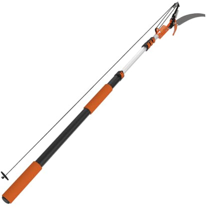 SISUPASSIE 36FT Reach Tree Trimmer, Telescoping Pole Saw with 7-30FT Extension Pole, Manual Tree Pruner Extendable for Yard, Garden, Patios - size: 30FT