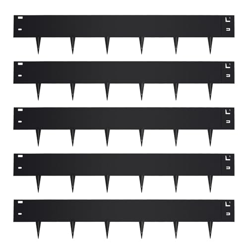 Garden 5PCS Steel Landscape Lawn Edging - 5PCS Steel Landscape Edging 39 x 6Inch (3 Inch Metal Strips + 3inch Nail) Black Garden Edging Border Length Flexible Landscape Edging Anchoring Stakes-Black - style: 3 Inch Metal Strips + 3inch Nail ( Black)