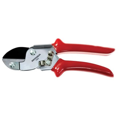BERGER Anvil Hand Shears – Professional Garden Pruners with Anti-Stick Replaceable Blade, Non-Slip Handles, For Cutting Hard & Resinous Wood, Trimming – 1902