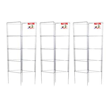 Cedar Ridge Square Foldable Potted Vegetable Cage – Heavy-Duty Plant Support for Containers & Small-Space Gardens – Ideal for Tomatoes, Peppers & Climbing Plants. Made in USA (9x40) – 3-Pack - size: 9 x 40 inches