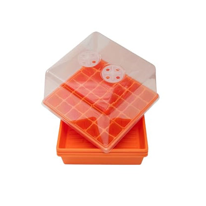Bootstrap Farmer Countertop Seed Starter Kit in Orange, Reusable 1010 Tray Bundle with Inserts and Humidity Dome - color: Orange