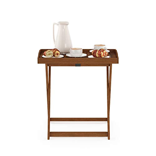 Furinno TIOMAN Outdoor Patio Tray Table, Natural - size: Large Folding Tray Table