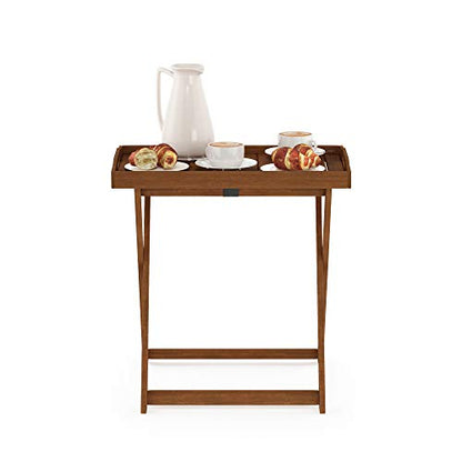 Furinno TIOMAN Outdoor Patio Tray Table, Natural - size: Large Folding Tray Table