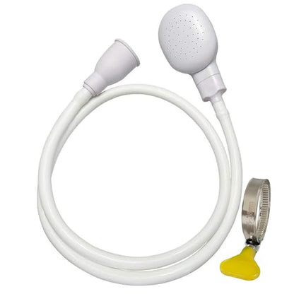 Portable Shampoo Sink Spray Hose, Faucet Attachment with Nozzle for Hair Washing, Baby & Pet Bathing, Vegetable Rinsing, White (White, 1M/41.5IN) - size: 1M/41.5IN