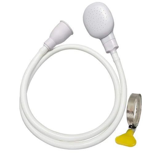 Portable Shampoo Sink Spray Hose, Faucet Attachment with Nozzle for Hair Washing, Baby & Pet Bathing, Vegetable Rinsing, White (White, 1M/41.5IN) - size: 1M/41.5IN