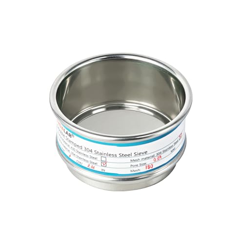 2.36" (6cm) Full 304 Stainless Steel Mini Lab Sieve, 180 Mesh(0.09mm) - size: 180 Mesh(0.09mm)/Ф2.4in(6CM)