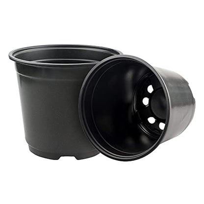 KINGLAKE 50 Pcs 6" Plastic Plants Nursery Seedlings Pots Flower Plant Container Seed Starting Pots Matte Black - color: Matt Black