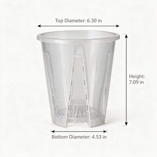 Clear Orchid Pots, 6.3inch-10pack - size: 6.3inch-10pack
