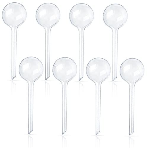 Pynqdfu 8 Pcs Clear Plant Watering Globes,Plastic Self Watering Bulbs Ball,Garden Water Device for Plant Indoor Outdoor(Small) - size: 8 Small