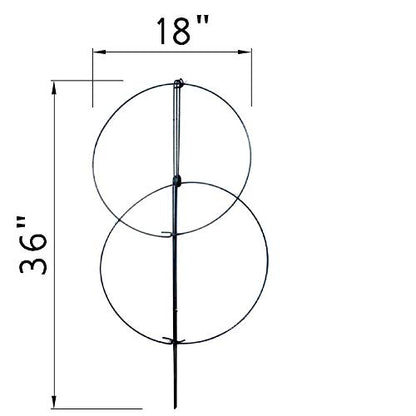 MTB Supply 10 Pack 36" x 18" Peony Double Ring Plant Support,Plant Support Stakes for Tomatoes Peony Lily Rose Plant Support Rings Peony Cages for Outdoor Plants Flowers Vegetables - size: Double ring 10pack