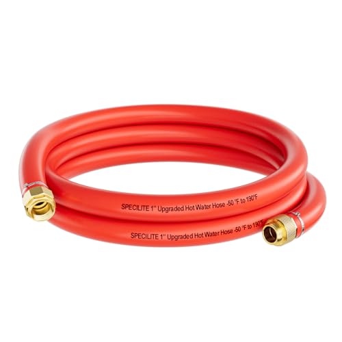 SPECILITE 1" x 10FT Hot/Cold Short Leader Garden Water Hose, -50℉-190℉ - size: 10FT 1" ID Male to Female
