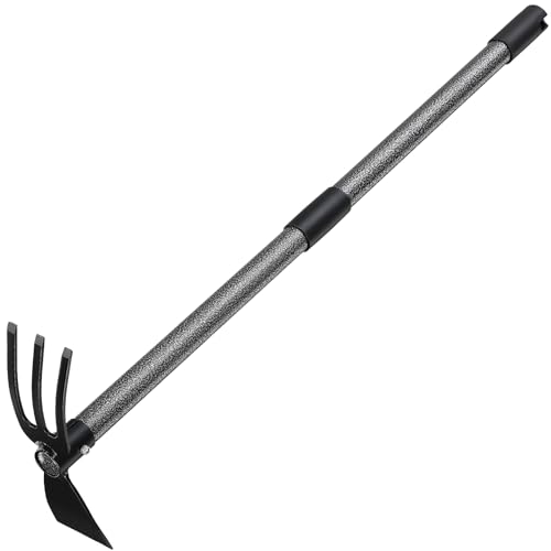 Weeding Tool, Hoe Cultivator 2 in 1 Garden Tools - 31" Heavy Duty Weeder Hand Tiller Weeding Rake for Flower Beds Yard Lawn Gardening Digging Planting - size: 31 inch