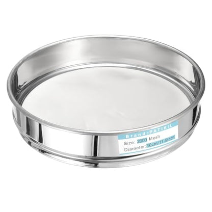 PATIKIL Lab Sieve 2000 Mesh(0.0075mm) 11.8"(30cm) Diameter Sifting Screen - size: 2000 Mesh(0.0075mm)/11.8"(30cm) Dia