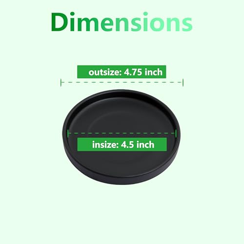 4 Inch Black Ceramic Saucer 4 Pack - Drainage Tray for Plant Pot - color: Black, size: 4 Inch (4 Pack)