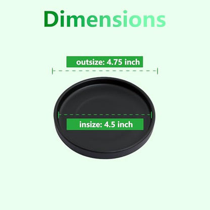 4 Inch Black Ceramic Saucer 4 Pack - Drainage Tray for Plant Pot - color: Black, size: 4 Inch (4 Pack)