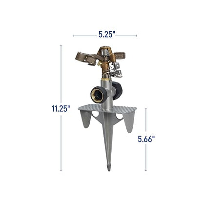 Orbit Brass Impact Sprinkler, Zinc Spike Base, Adjustable - 56946