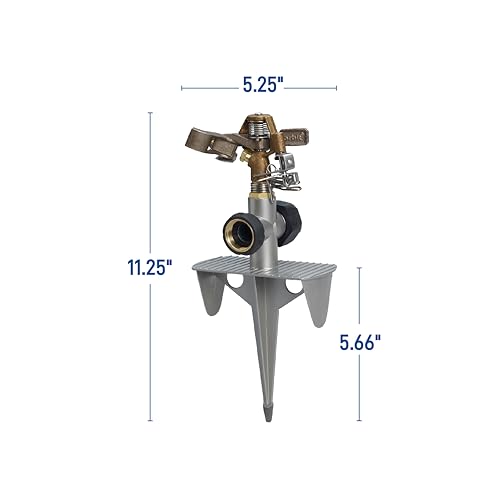 Orbit Brass Impact Sprinkler, Zinc Spike Base, Adjustable - 56946