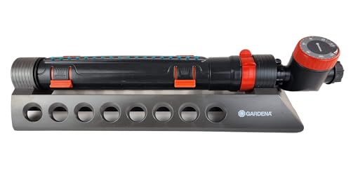 GARDENA - Aquazoom 3900 Square Feet Oscillating Sprinkler with Fully Adjustable Width Control, Flow Control and Water Timer, Gray, 1697034