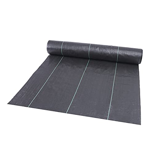 EXTRAEASY 4ft x 180ft Garden Weed Barrier Landscape Fabric,Weed Block Fabric Heavy Duty 3.2OZ,Woven Mulch for Landscaping Ground Cover Weed Control Fabric, Black Garden Bed Liner - size: 4ft x 180ft