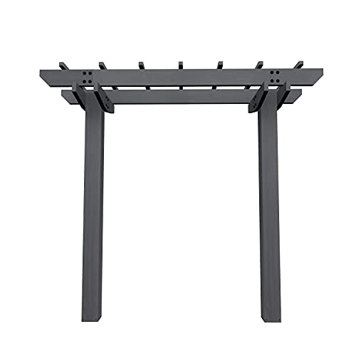 Vita Charcoal Gray Wildwood Cedar Arbor – 72" W x 90" H, Garden Arch for Climbing Plants, Wedding Ceremony & Backyard Décor, Durable Two-Post Trellis, Easy Assembly, for Parties & Celebrations