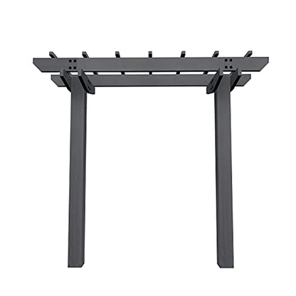 Vita Charcoal Gray Wildwood Cedar Arbor – 72" W x 90" H, Garden Arch for Climbing Plants, Wedding Ceremony & Backyard Décor, Durable Two-Post Trellis, Easy Assembly, for Parties & Celebrations