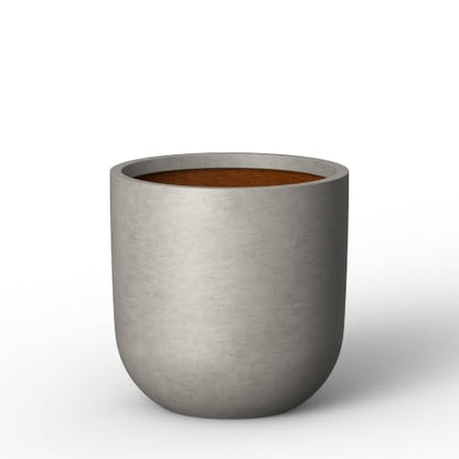 Kante Weathered Concrete Planter 11" Dia All-Weather Round Small Pot - color: Rustic Concrete, size: 11.0"Dia x 11.0"H