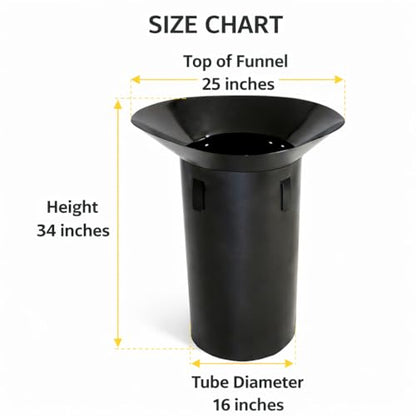 Heavy Duty HDPE Leaf Bag Funnel for 30 Gallon Yard Waste Bags – Reusable Lawn & Garden Bag Holder Insert – Rigid Leaf Collector Chute for Easy Yard Cleanup & Leaf Disposal