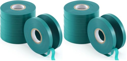 TELENT OUTDOORS 10 Pcs 150 Feet x 1/2" Wide Stretch Tie Tape Green Plant Garden Tie, Garden Vinyl Stake for Branches, Climbing Planters, Flowers (Pack of 2) - size: 1500FT (Pack of 2)