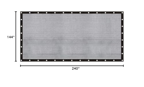 Cool Area 60-70% Mesh Tarp Shade Screen with Grommets, 12x20ft, Black - size: 1 2'X2 0'