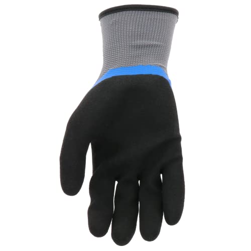 MUD Men's Simply, Hook & Loop Dual Dip Latex Garden Gloves, Grip, Water Resistant, Gray, Large/X-Large (MD32021G-LXL) (Pack of 3) - size: Large-X-Large (Pack of 3)