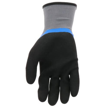 MUD Men's Simply, Hook & Loop Dual Dip Latex Garden Gloves, Grip, Water Resistant, Gray, Large/X-Large (MD32021G-LXL) (Pack of 3) - size: Large-X-Large (Pack of 3)