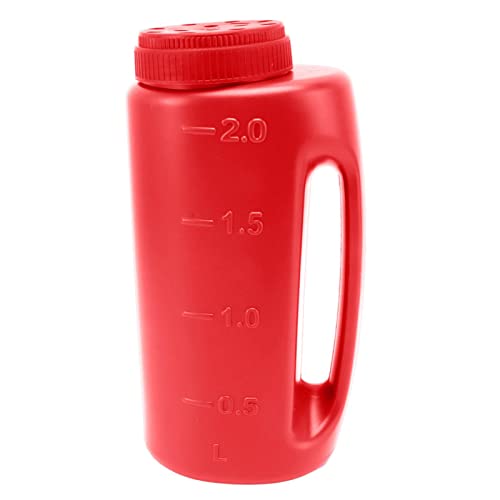 Hand Fertiliser Shaker, Hand-Held Grass Seed Shaker, For Spreading Salt and Juice Pot (Red) - color: red