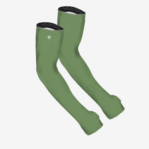 FARMER'S DEFENSE Gardening Arm Sleeves|UV Cooling Protective Sleeve Women & Men|Anti-Scratch Cover Sun UPF Outdoor Protection - Forest Green - S/M - color: Forest Green, size: Small-Medium