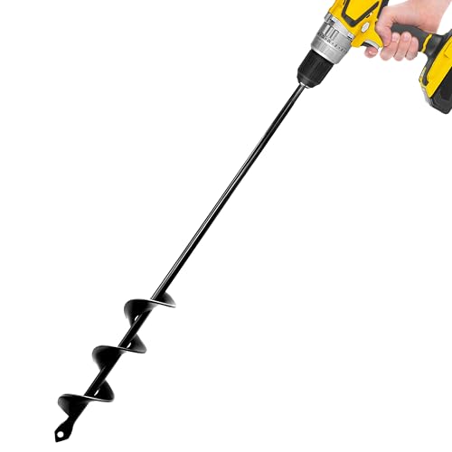 Auger Drill Bit for Planting - 1.6" x 16.5" Plant Auger for Cordless Drill - Bulb Planter Tool for Bulbs Planting&Holes Digging - 3/8" Hex Drive Drill - size: 1.6"x16.5"-black