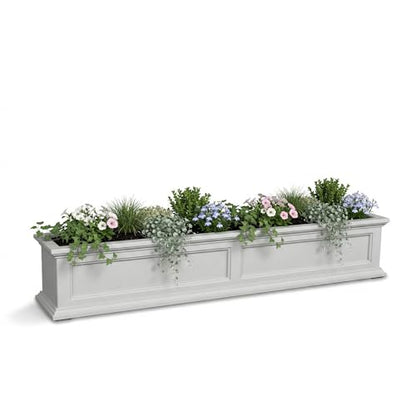 Mayne Fairview 60in Self-Watering Rectangular Window Box Planter, White - color: White, size: 60in