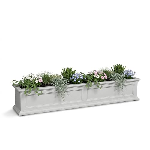 Mayne Fairview 60in Self-Watering Rectangular Window Box Planter, White - color: White, size: 60in