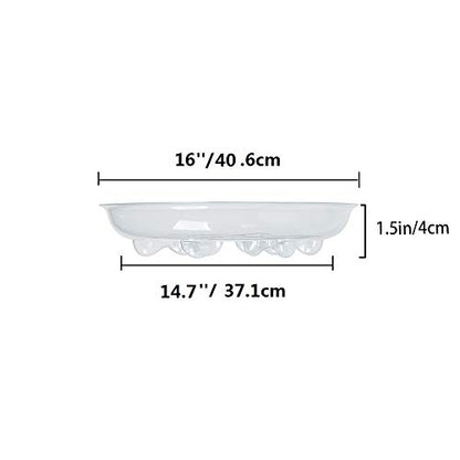 Idyllize 5 Pieces of 16 inch Clear Thick Plastic Heavy Duty Sturdy Plant Saucer Drip Trays for pots (16'') - size: 16"