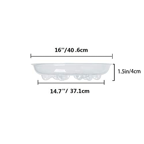 Idyllize 5 Pieces of 16 inch Clear Thick Plastic Heavy Duty Sturdy Plant Saucer Drip Trays for pots (16'') - size: 16"