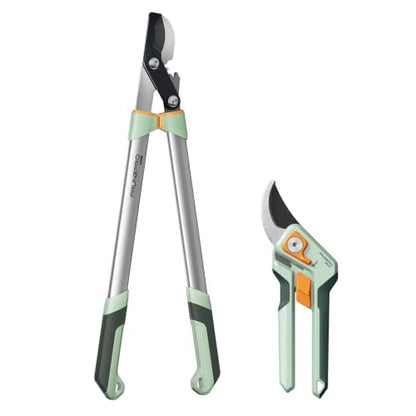 PrunePro Pruning Shears Loppers Set - Adjustable Bypass Hand Pruner Sharp German Stainless Steel Teflon Coating Garden Clippers for Branches Stem Plant Tree Cutters
