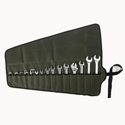 Chisel Roll,6 Pockets Roll Up Tool Pouch,Waxed Canvas Small Tool Roll Organizer and Wrench Roll Up Pouch,Store Chisel,Wrench,Pliers,Carving Knife (Army Green -3) - color: Army Green -3
