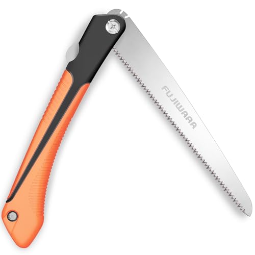 FUJIWARA 10 Inch Folding Pruning Saw - SK4 Steel Blade with 7 TPI and 2 Adjustable Angles for Smooth Cutting, Heavy Duty Hand Saw for Tree Trimming,Camping, Gardening, Bushcraft - size: 10 inch