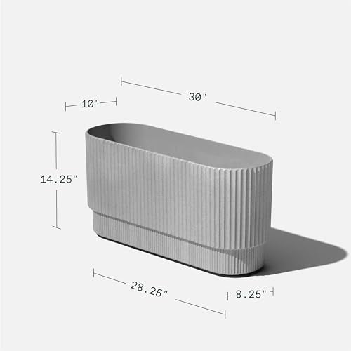 Veradek Demi Series Long Planter - Wide Outdoor Planter - color: Gray, size: 30 inch - 2 Pack