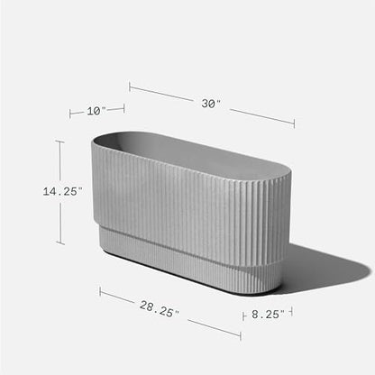 Veradek Demi Series Long Planter - Wide Outdoor Planter - color: Gray, size: 30 inch - 2 Pack