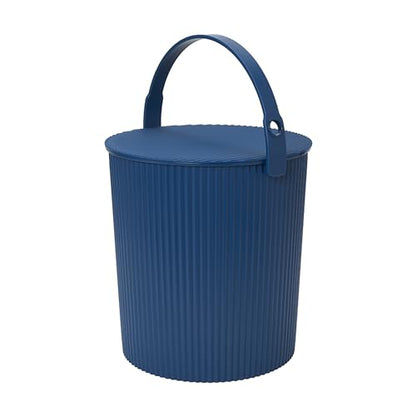 Hachiman Extra Large Bucket, 5.3 Gallon Heavy Duty Bucket with Lid & Handle - color: Navy, size: Extra Large