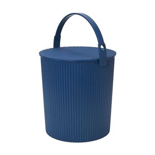 Hachiman Extra Large Bucket, 5.3 Gallon Heavy Duty Bucket with Lid & Handle - color: Navy, size: Extra Large